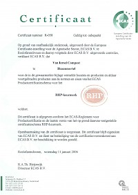 RHP-certificaat Van Iersel Compost